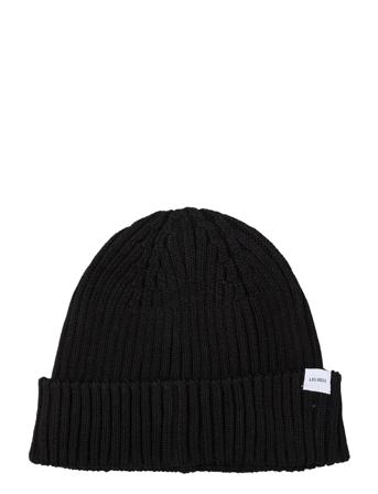 Walter Cotton Rib Beanie Kids Accessories Headwear Beanies Svart Les Deux