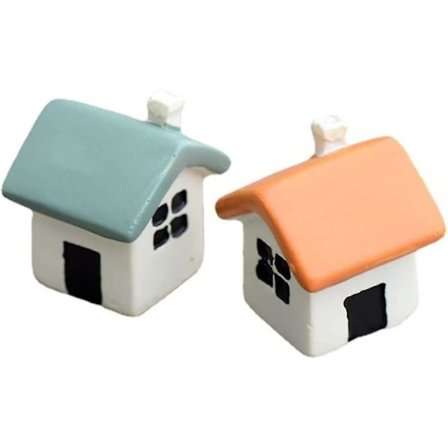 Miniatur Figur Resin Sød Mikrohus Figur Landskabs Tilbehør