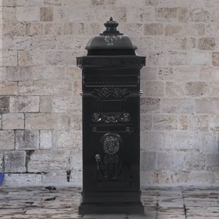 vidaXL Markpostlåda vintage stil rostfri aluminium svart