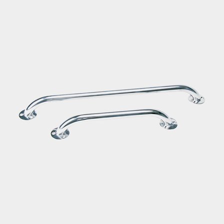 Maniglia barca / tientibene, profilo rotondo con estremità inclinata, per vite, acciaio inossidabile resistente agli acidi, 800 x Ø22 mm