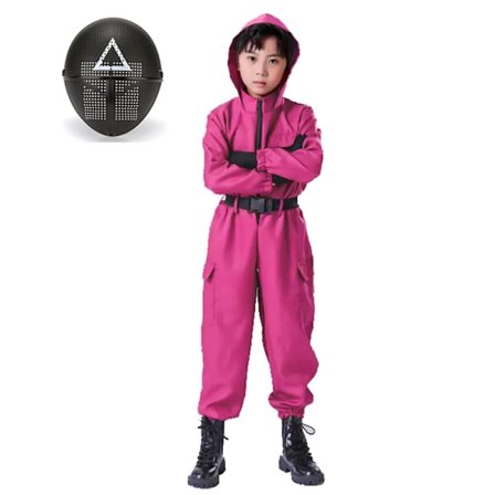 Squid Game 2 Barnevakt Jumpsuit med Maske