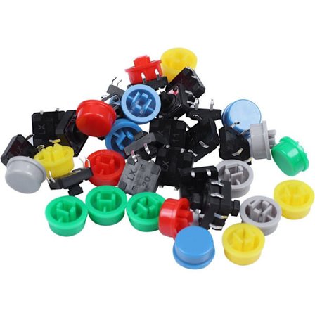 20 stk 12mmx12mmx7.3mm 4P Immersion PCB Momentary Taktil Bryter med Hetter