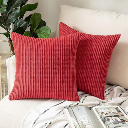 Rød 40*40cm, 2 stk (uten putetrekk) Cordfløyel putetrekk Sofa putetrekk Myk putetrekk for familie stue, soverom, seng og spisestue
