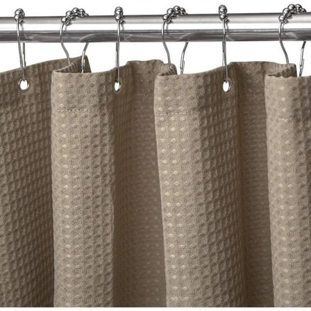 Vaffel bruseforhæng, med bruseforhængsringe, stof badeforhæng Khaki 1*1,8m Khaki