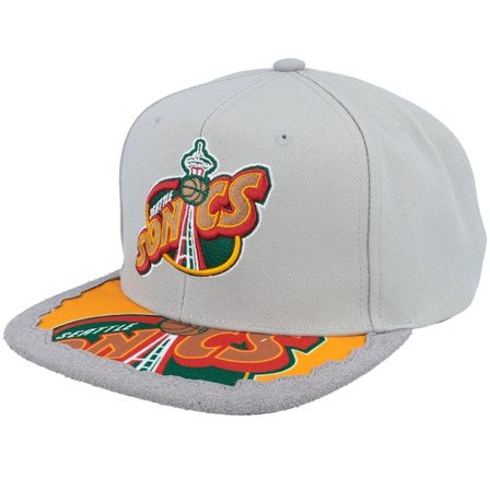 Mitchell & Ness - NBA Grau Snapback Cap - Seattle Supersonics Munch Time Hwc Grey Snapback @ Hatstore