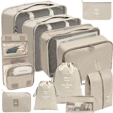 11 Sett Pakkekuber Bagasjepakningsorganisatorer For Reisetilbehør