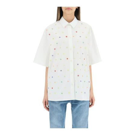 Msgm shirt with decorative beads Hvid, Dame Skjorter