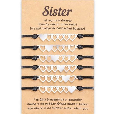 Systersarmband för 2/3/4/5/6 Långdistans Touch Armband Snöre Armband