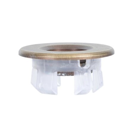 1 st Dekorativt överloppsskydd i koppar för diskho, runt överloppsskydd