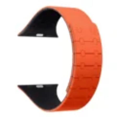 Silikoninen magneettinen ranneke Apple Watch Band Ultra 2 49mm 44mm 40mm 42mm 41mm 45mm Rannekoru iWatch Sarja 9 8 7 6 Se 5 4 Correa Orange Midnight 