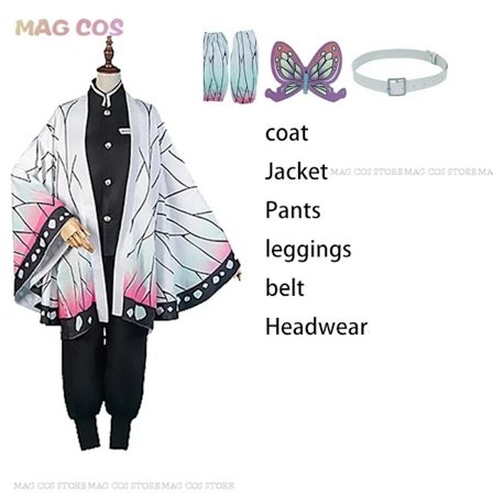 Shinobu Aikuisten Lasten Kochou Anime Cosplay Puku Kanae Cosplay Vaatteet Perhosklipsi Naisten Uniform Slayer Viitta Halloween Asu lapsi 110