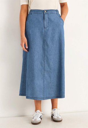 Cellbes of Sweden - Jeanskjol med fickor - mellanblå denim - för damer - 34/36