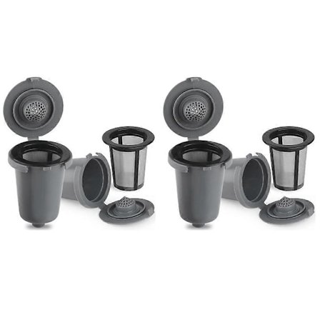 4 st Återanvändbara filterkoppar för Cuisinart SS-RFC Home Ebarist för kaffeentusiaster Återanvändbar kaffefi