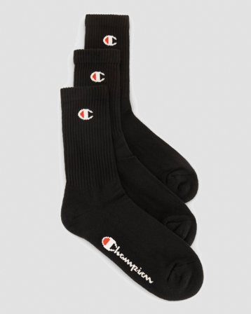 Champion 3pk Crew Socks Schwarz Strümpfe/Socken Jungen - Kids Brand Store
