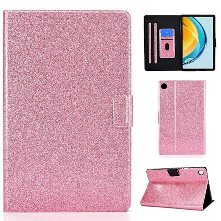 Stöttåligt glitterfodral i läder för Huawei MatePad SE 10,4-tum, rosa