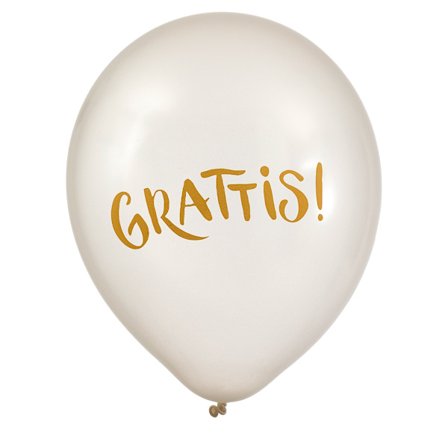 Ballonger 30 cm Grattis Pärlemor 6-pack