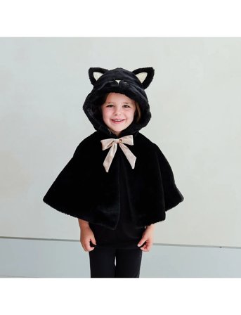 Mimi & Lula Cape - Black Cat Halloween - Black - ONE SIZE