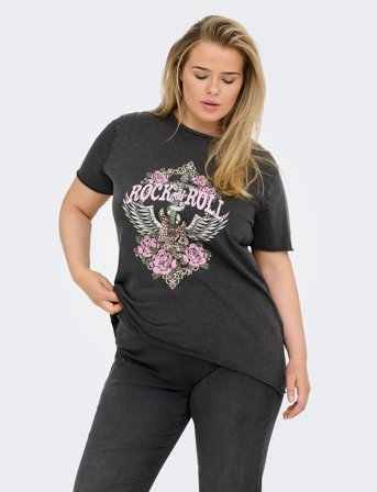 ONLY Carmakoma Carlucy Life Reg S/S Top Jrs Noos - Grey - 46-48