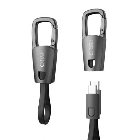 Tech-Protect Ultraboost DNA-kabel med nøkkelring USB-C PD 60W / 3A - Grå