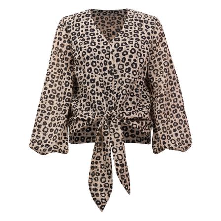Joseph Ribkoff, 222032 Loose blouse Grijs, Dames, Maat:S,polyester,leopard