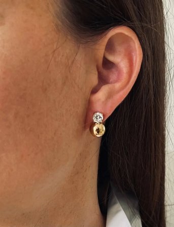 Bud to rose Stella Bead Earring Gold - Gold - ONE SIZE