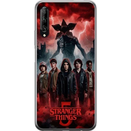 Yhteensopiva Puhelinkuori Huawei Huawei P smart Pro 2019 Pimeä Stranger Things -inspiroima fantasiakuvaus salamalla, dramaattisella taivaalla ja inte
