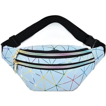 Bum Waist Bag Festival Fanny Pack 3 Zip Lommer Mote Vanntett PU Lær Midjeveske Reiseferie Midjepakke for Kvinner Damer Jenter