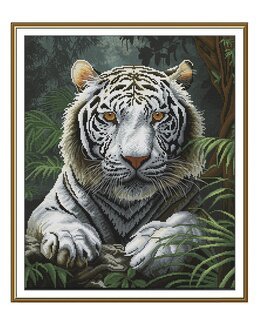 Broderikit Billede Hvid tiger - Nova Sloboda