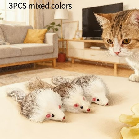 5 stk. Plys Kattelegetøjsmus – Syntetiske Fiber Interaktive Indendørs Legetøj til Mellemstore Katte