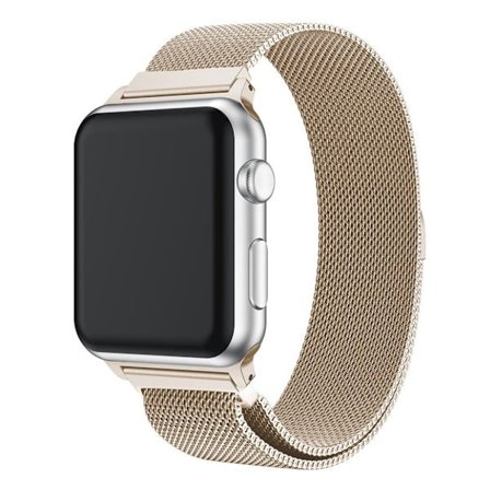 Apple Watch 42 mm unikt klockarmband i rostfritt stål - Champagne Silver