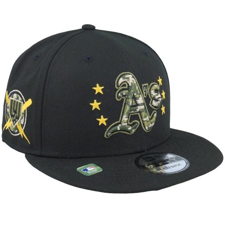 New Era - MLB Black snapback Czapka Z Daszkiem - Oakland Athletics Mlb24 Armed Forces Day 9FIFTY Black Snapback @ Hatstore