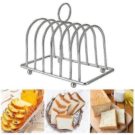 Brødholder Ikke-deformerbar Løkke Bærehåndtag Non-stick Kugleformede Fødder Rustfrit Stål 6 Rum Ristet Brød Holder Bageri_yux