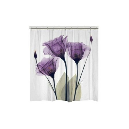 Hjem Digital Trykk Dusjforheng Akvarellserie (tp305 Lilla Valmue 180*180),for hjemmekjøkken, toalett, bad