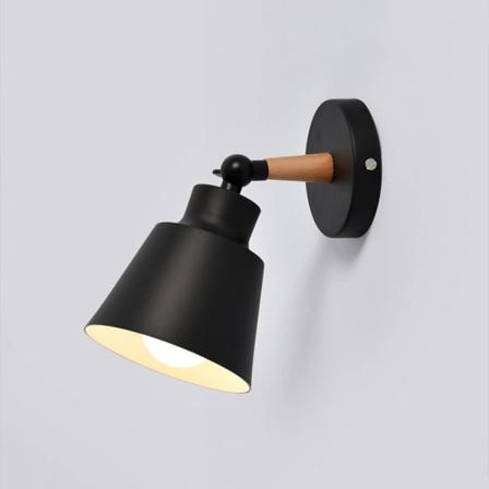 Vinkeljusterbar metall liten vegglampe soverom seng hode E27 vegglykt studierom bad belysning vegg, pære ikke inkludert, svart black