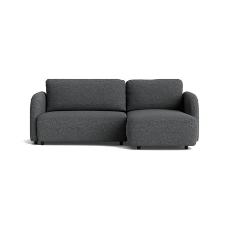 Arezzo Chaiselongue-Schlafsofa, rechts, Puente Grau/Blau, modernes Design, komfortable Schlaffunktion, hochwertige Federung, 90cm, elegant.