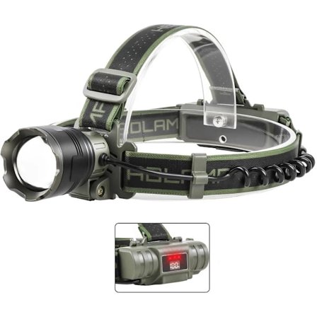 Erittäin Tehokas LED-Otsalamppu 90000 Lumenia, Ladattava Otsalamppu 4 Tilalla ja Punaisella Varoituksella【PL】