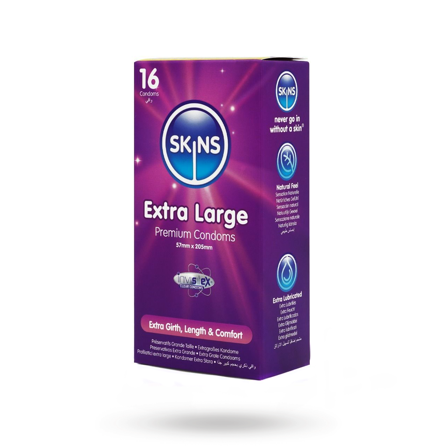 Skins Extra Large Condoms 16-pack - Vuxen.fi - Liukuvoiteet