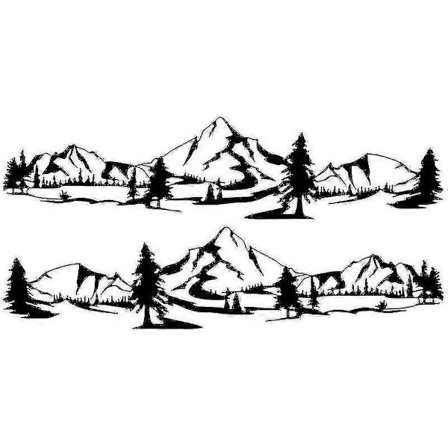 Svart Snöberg Dekal Vinyl Klistermärke För Off Road Husbil Camper Van