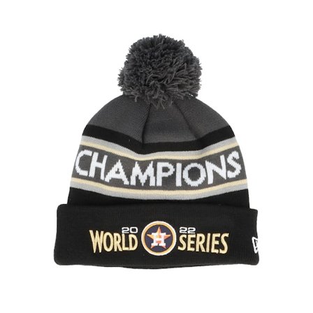 New Era - MLB Noir pom Bonnet - Houston Astros Knit MLB Wsc 22 Black/Charcoal Pom @ Hatstore