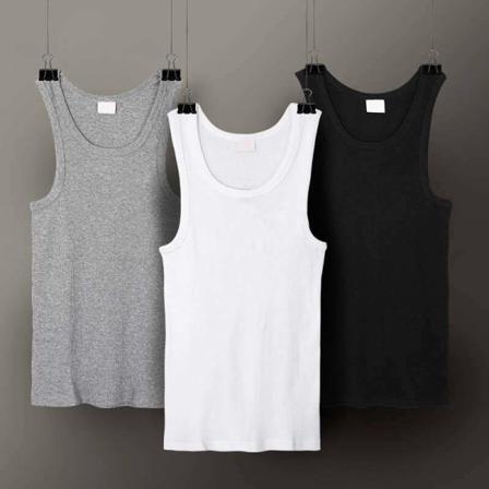 Kolmiosainen (l) miesten puuvilla tankki toppi Slim Fit Sport nuorille