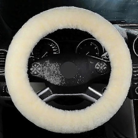 Zealand Uld Opvarmet Rat Cover Blød Varm Plys Universal 38cm Biltilbehør Cremefarvet