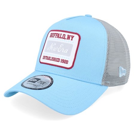 New Era - Blau Trucker Cap - Ne Patch Pale Blue/Grey A-Frame Trucker @ Hatstore