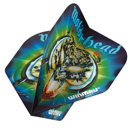 Winmau Flights Motorhead Overkill Standard 2 Sets Pet Pack (6) Blue/Green/Black Rock Legends Design Pro Plastic