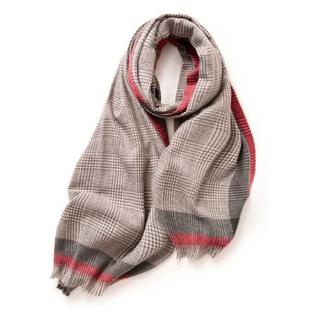 Sjal til kvinder Vinter Sjal Klassisk Tartan Varmt Sjal Kashmir Pink KLB