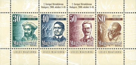 Ungarn - Ingeniør konference 2000 - Postfrisk overtrykt miniark (Michel 253 I værdi 164 kr)