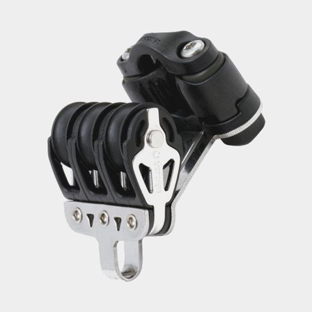 Bloco triplo Seldén BBB 20, fixo, com rolamento de esferas, com mordedor, para cabos Ø2 - 6 mm