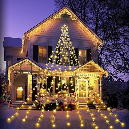 Julepynt Snefnug Lysstreng, Led Julelys Eventyrlys Blinkende Lys Til Udendørs Ferie