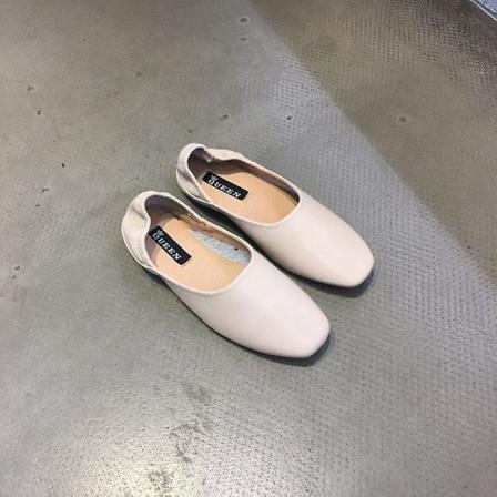 Damer Dam Mjukt Läder Balett Flats Skor Beige 9
