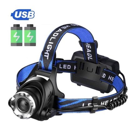 LED-otsalamppu ladattavalla akulla, 10W, 300 lm, säädettävä lampunpää