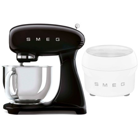 Smeg Røremaskine med ismaskine, sort | KitchenOne